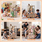 LAMU Stuffed Animal Storage Zoo, Wooden Stuffed Animals Organizer & Holder for Kids with Elastic Cords, Space Saving Plushies