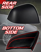 Side Mirror Caps Cover Compatible with Tesla Model Y 2021 2022 2023 2024 Matte Black Mirror Covers