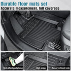 Floor Mats Cargo Mat with Backrest Mat for 2024 2025 2026 Toyota Grand Highlander 7 Seat Car Mat Accessories, All Weather TPE Cargo Liner Trunk Mat (Grand Highlander-Full Set)