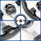 NOKINS 12.5" Universal Golf Cart Steering Wheel, Fit EZGO TXT/RXV/Club Car DS/Precedent/Yamaha, Most Golf Carts (Black)