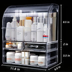 Clear Large Acrylic Makeup Organizer With Lid Cosmetic Storage Drawers Portable Makeup Organizers Dustproof And Waterproof Bo