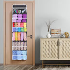 Univivi Hanging Yarn Storage Organizer with 6 Zipper Closure Compartments, Large Capacity Knitting Organizer Storage, Over Th