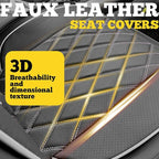 LINGVIDO Car Seat Covers for Front Seats (2 Seats) - Premium Perforated Nappa Leather,Waterproof Shield, Omni-Adapt Fit for S