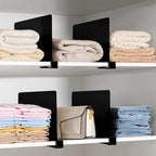 HBlife 6 Black Shelf Dividers, Vertical Purse Organizer for Closet Perfect for Sweater, Shirts, Handbags in Bedroom and Kitch