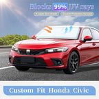 for Honda Civic 2022-2024 2025 2026 Sun Shade Sunshade Windshield Cover, 4-Layer Front Window Shade Custom Fit Civic 11th Gen Sedan, LX, EX, EX-L,Touring Sun Visor 240T Shade Car Accessories