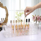 ELLDOO Rollerball Perfume Organizer, 44 Spaces Clear Acrylic Perfume Storage Holder Beauty Scent Holder, Essential Oil Storag
