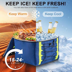 Bold Color Block Trunk Organizer | 95L, 35"x13.8"x11.8" | Dedicated Shoe Storage & 26L Ice Pack | Foldable for SUV/Car/Jeep