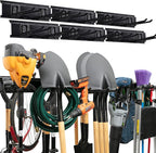 TIDYME Garage Tool Organizer Wall Mount - 96 inches - Sturdy Storage Rack with Adjustable Hooks, Anti-Rust - Easy Installatio