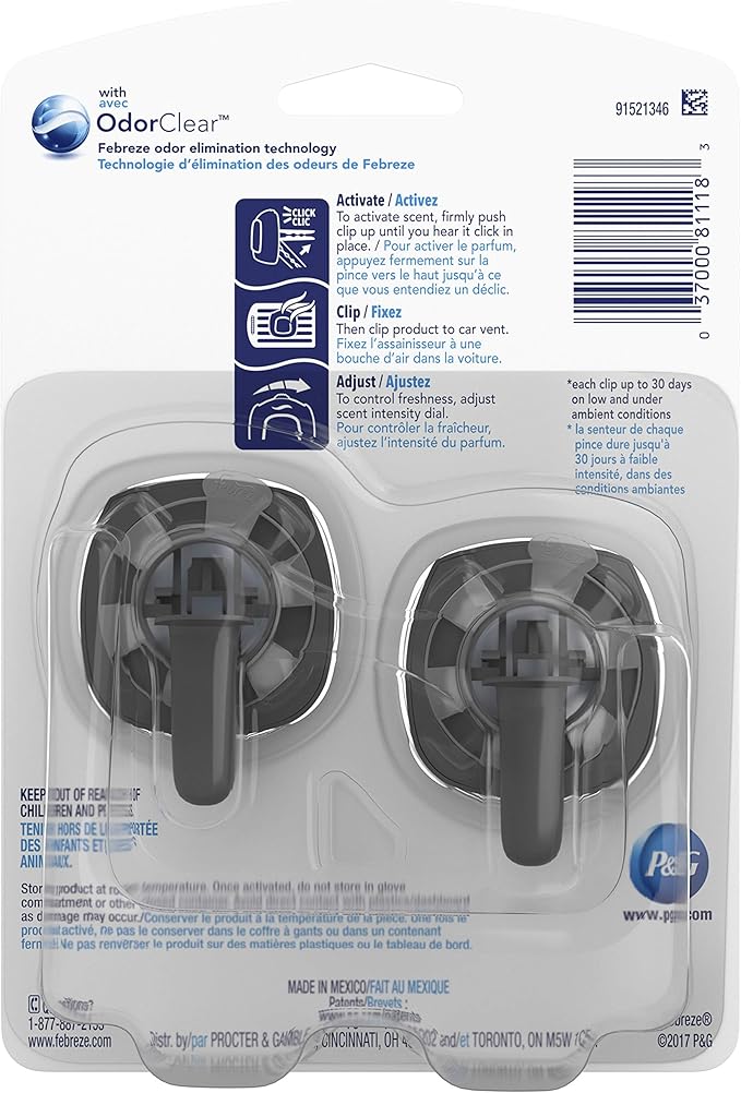 Febreze Car Air Fresheners, Hawaiian Aloha, Odor Fighter for Strong Odors Car Vent Clips (16 Count)