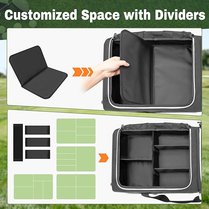 DSLEAF 2 Layer Golf Trunk Organizer with Bottom Shoe Space, Golf Car Locker for Men & Women, Holds 2-3 Shoes, Balls, Tees,