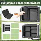 DSLEAF 2 Layer Golf Trunk Organizer with Bottom Shoe Space, Golf Car Locker for Men & Women, Holds 2-3 Shoes, Balls, Tees,