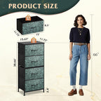 WLIVE Dresser with 4 Drawers, Storage Tower, Organizer Unit, Fabric Dresser for Bedroom, Hallway, Entryway, Closets, Sturdy S
