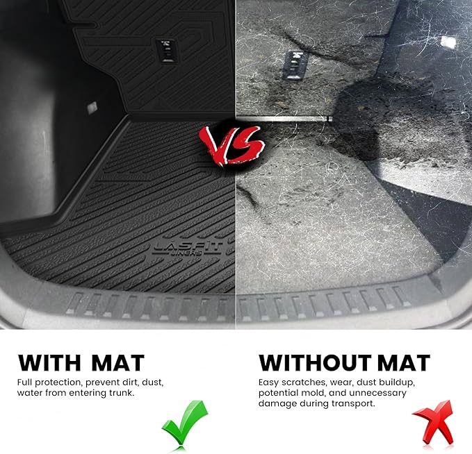 LASFIT Trunk Mat with Backrest Mat for Chevrolet Chevy Equinox/GMC Terrain 2025-2026 (Only for Fuel, Not Fit EV), All Weather TPE Custom Fit Cargo Mat Trunk Liner with Backrest Mat