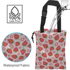 Car Trash Bag Strawberry Flower Car Garbage Bag Hanging Car Trash Can for Back Seat with Drawstring