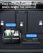 Car Storage Organizer for Seat and Floor - Car Organizer Front Seat with Metal Handle, 8 Compartments Passenger Seat Organizer, Anti-Slip Straps, Water-Resistant PU Leather (12.6 Inch Black)