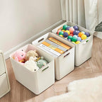 4 pack large plastic White storage bins Baskets, Toy Box Chest with Lids and Handle，Organizer Containers for Baby，Kids,snacks