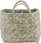 Boho Fabric Storage Basket, Large Capacity Laundry Basket, 12.2'' x 10.23'' x 10.23'' Collapsible Laundry Hamper with Easy Ca