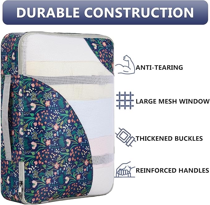 8 Set Packing Cubes for Travel, Gifts for Women Mom,Anti-Tearing Suitcase Organizer for Luggage with Shoe & Hanging Toiletry 