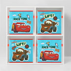 Disney Cars Storage Cubes, Set of 2 Durable 10"x10"x10" Fabric Bins with Handles, Lightning McQueen Organizer Boxes for Kids'