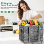 Fab totes Reusable Grocery Bags, Large Foldable Shopping Tote Bags with Reinforced Handles & Hard Bottom,8 Pack, Black