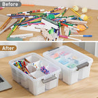 Citylife 17 QT Plastic Storage Bins Clear Storage Box with Lids Multipurpose Stackable Storage Containers for Organizing Tool