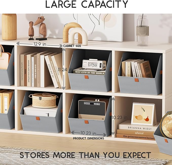 Homsorout Fabric Closet Storage Cubes - 4 Pack Square Storage Bins with Dual Handles for Clothes, Towels, Toys, Cube Storage 