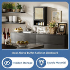 HITNET Wall Cabinet, Rattan Medicine Cabinet Over the Toilet with Adjustable Shelf, Space Saving Bathroom Hanging Storage for
