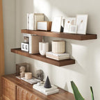 48 Inch Floating Shelves for Wall, 8 Inch Deep Floating Shelf for Storage & Display, Rustic Wall Mounted Shelf with Invisible