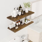 Dreamland 36" Floating Shelves for Wall, 12" Deep Slim Rustic Brown Floating Shelves, Wall-Mounted Shelves for Bedroom, Livin