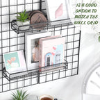 4 Pcs Metal Wire Mesh Basket for Gridwall Black Hanging Wire Mesh Basket with Hook Wall Mounted Organizer for Home Wall Displ