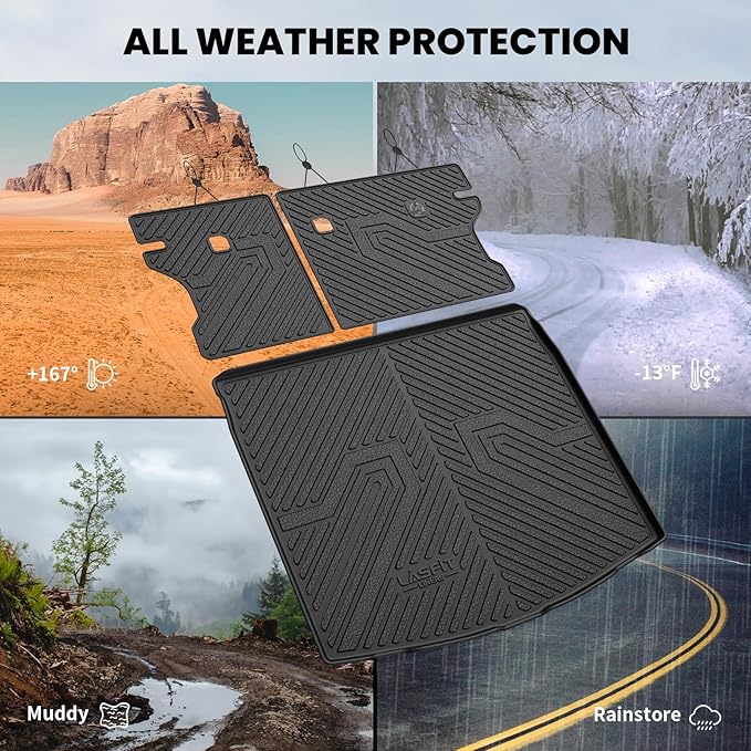 LASFIT Cargo Mats for Toyota Corolla Cross 2022-2026(Fit AWD Not Fit FWD), Custom Fit All-Weather TPE Rubber Trunk Mat for Toyota Accessories, Waterproof, Easy to Clean, Black