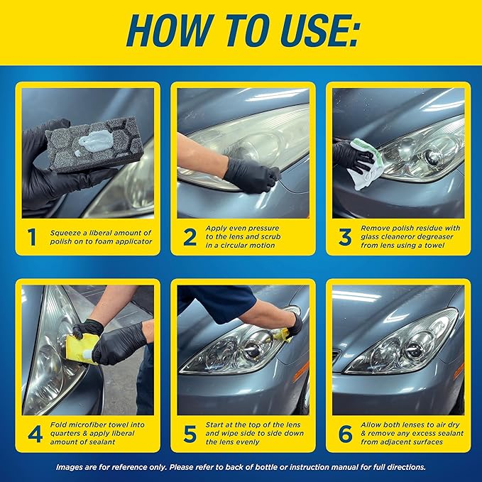 Rain-X 610200 2-Step Headlight Restorer Kit, Restores Clarity of Headlights Preventing Oxidation & Discoloration, Quick & Eff