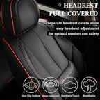 Coverado Seat Covers, Car Seat Covers Full Set, Leather Seat Covers for Cars, Car Seat Protector, Black Car Seat Covers Front