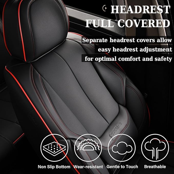 Coverado Seat Covers, Car Seat Covers Front Seats, Car Seat Cover, Car Seat Protector Waterproof, Car Seat Cushion Nappa Leat
