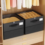 NestOrganix 2 Pack Shoe Organizer for Closet, Large Shoe Box Storage Containers, Foldable Shoe Storage Organizer Box Bin with