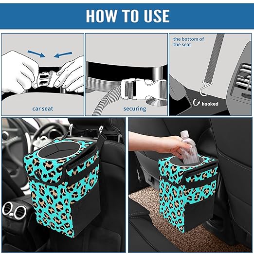 Car Trash Can – Multi-Purpose, Lightweight and Portable with Durable Water-Resistant Coating, No Installation Required, Practical and Ample Capacity, Variety of Colors.Tiger Pattern