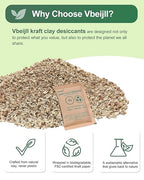 100 Gram (15 Pack) Kraft Clay Desiccants Packs, Premium Food Grade Desiccant - Rechargeable Moisture Absorbers for Food