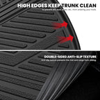 LASFIT Trunk Mat with Backrest Mat for Chevrolet Chevy Traverse 2009-2017/Buick Enclave 2008-2017, All Weather TPE Custom Fit Cargo Mat Trunk Liner with Backrest Mat, Black