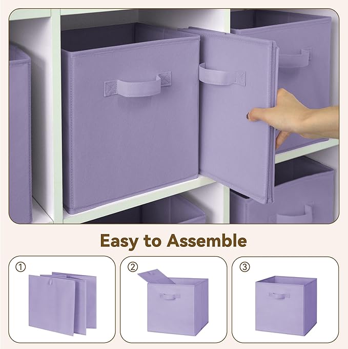 GRANNY SAYS Cube Storage Bins, 11 Inch Cube Storage Organizer, Fabric Collapsible Storage Bins, Durable Storage Cubes for She