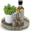 Green Marble Lazy Susan Turntable for Table Top – 10” Round Marble Tray Organizer for Dining Table, Kitchen Countertop & Bar,