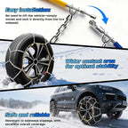 Auto Tightening Snow Chains Tire Chains Quick Easy Installation HKN140 Set of 2 for Cars SUV Pickup Trucks RV 215 225 235 245