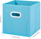Stero Fabric Storage Bins 6 Pack Fun Colored Durable Storage Cubes with Plastic Handles Foldable Cube Baskets for Home, Kids 