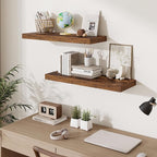 Fun Memories Floating Shelves for Wall, 30 Inch Long Floating Shelves Set of 2, 30 x 10 Wooden Shelves for Wall, Large Storag