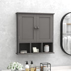 TaoHFE Grey Bathroom Cabinet,Bathroom Wall Cabinet with 2 Door Adjustable Shelves,Over The Toilet Storage Cabinet,Bathroom Ca