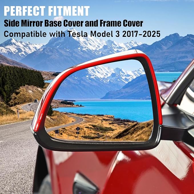 Jaronx Compatible with Tesla Model 3 Mirror Bottom Cover & Housing Frame 2017-2025, Left Driver Side Rearview Mirror Cover Bracket Lower Base & Frame Housing Replacement for Tesla Model 3