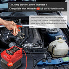 Jumper Start for Milwaukee Battery 18V for M18 Li-ion, Car Jump Starter Cables Adapter for 12V Car Up to 3.5L Gas or 3.5L Diesel Engine, with 11AWG Cable and Clamp Kit (Battery Not Included)