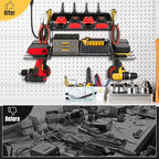Power Tool Organizer Wall Mount, 2 Layers Heavy Duty 4 Cordless Drill Holder Tool Storage Rack with 8 Power Strip Battery Cha