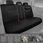 CAR PASS Car Seat Covers Full Sets, Front & Split Rear Bench for Car, 3D Tyre Embossed Automotive Interior Covers, Airbag Com