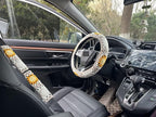 Handmade Crochet Sun Moon Car Steering Wheel Covers Universal 14-15 inch,Cute Steering Wheel Cover,Car Accessories (Wheel Cover+2belt Cover+2Coaster+Hanging)