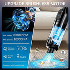 Handheld Vacuum Cordless, Car Vacuum with 16000Pa Powerful Suction, Lightweight at 1.3 lbs, Type-C Charge, Multiple Accessori